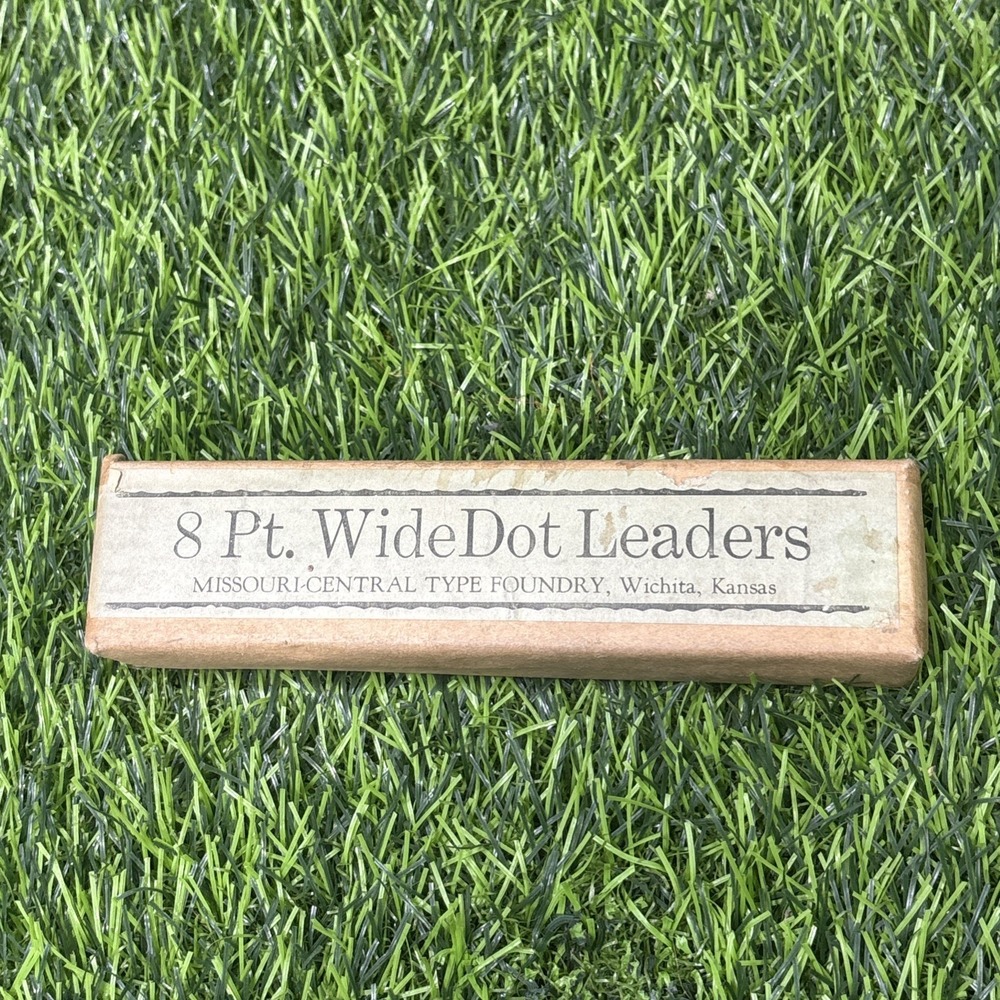 NOS 8 Pt Wide Dot Leaders Letterpress Type Missouri Central Wichita KS Vintage